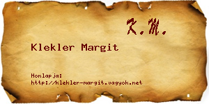 Klekler Margit névjegykártya